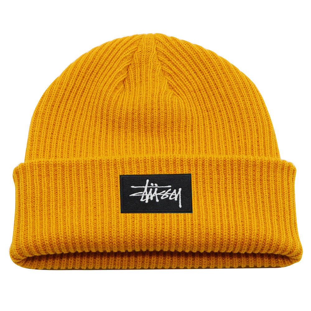 Stussy Hat Winter Solid Color Knitted Hat Skateboard Sports Wool Warm Hat
