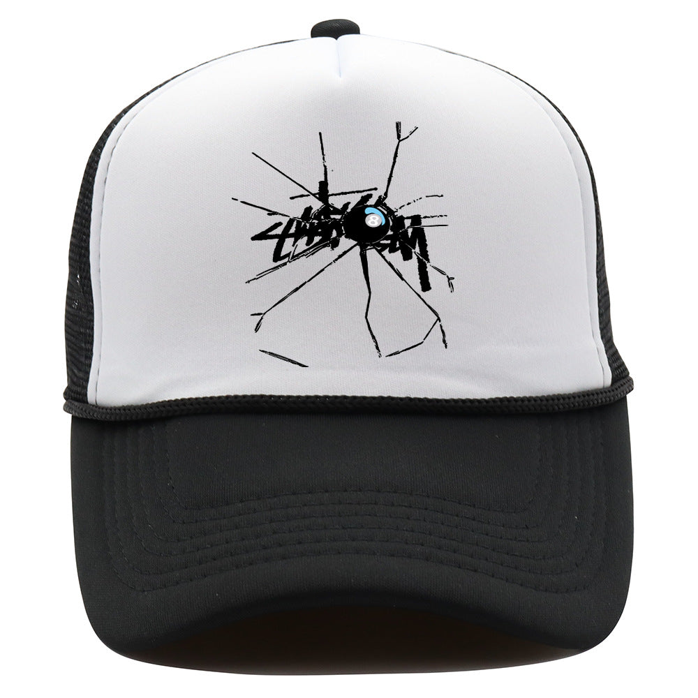 Stussy Hat Mesh Cap Couple Sun Hat Summer Print Baseball Cap Casual Sun Protection Cap